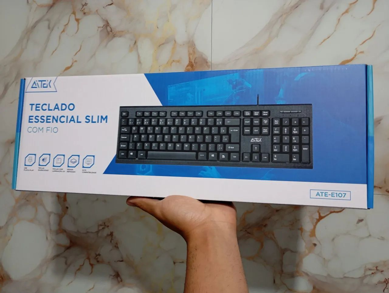 Teclado Óptico Atek Com Fio