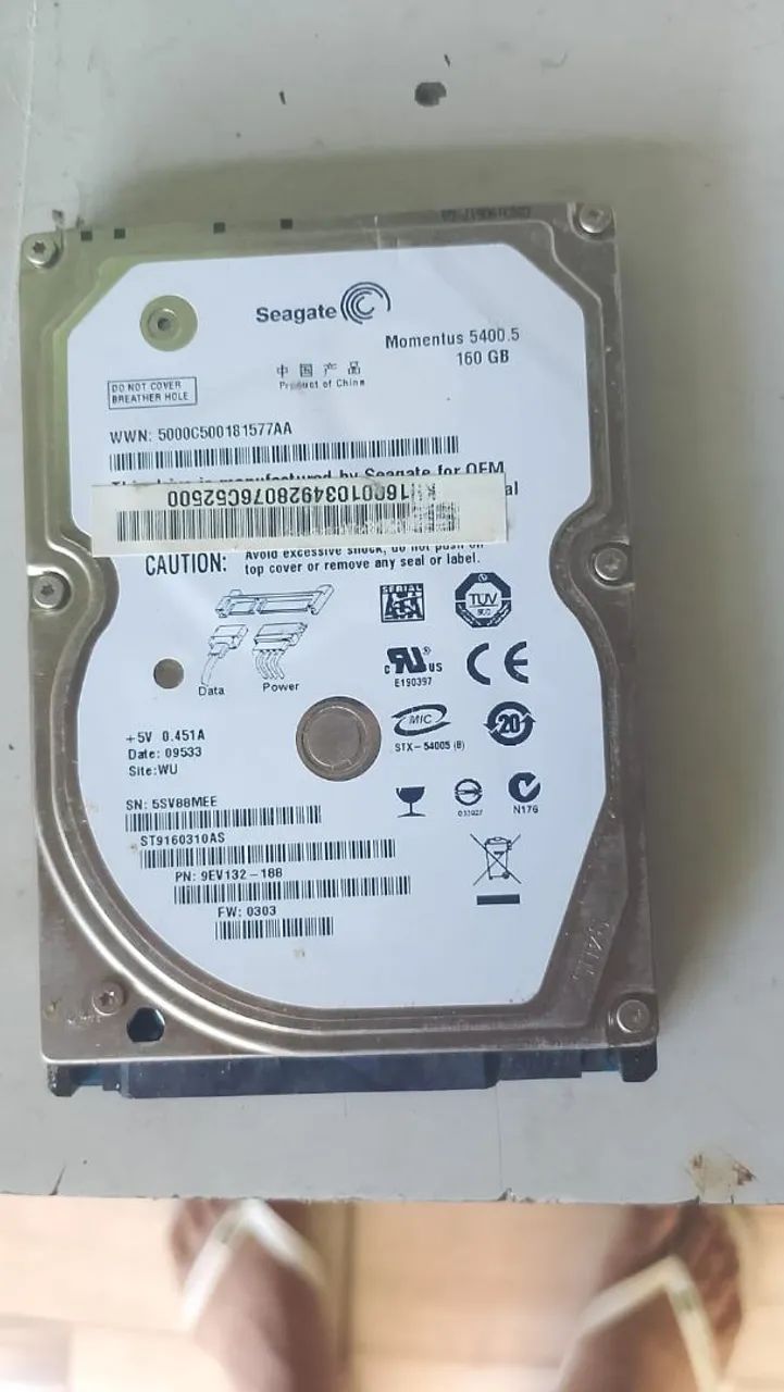 Vendo HD de notebook 
