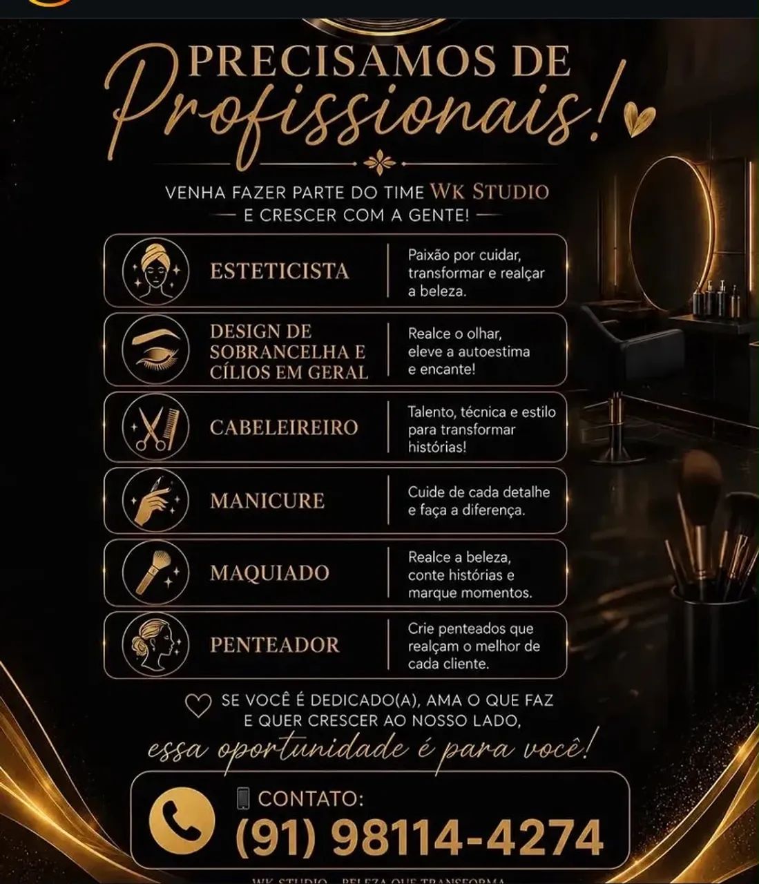 Vagas de emprego em salão de beleza e estética 