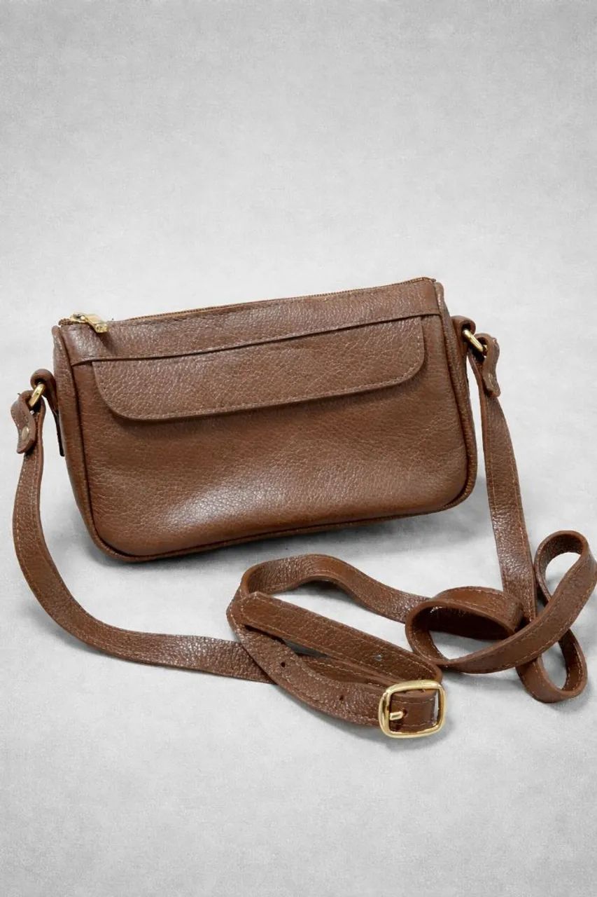 BOLSA DE COURO TRANSVERSAL