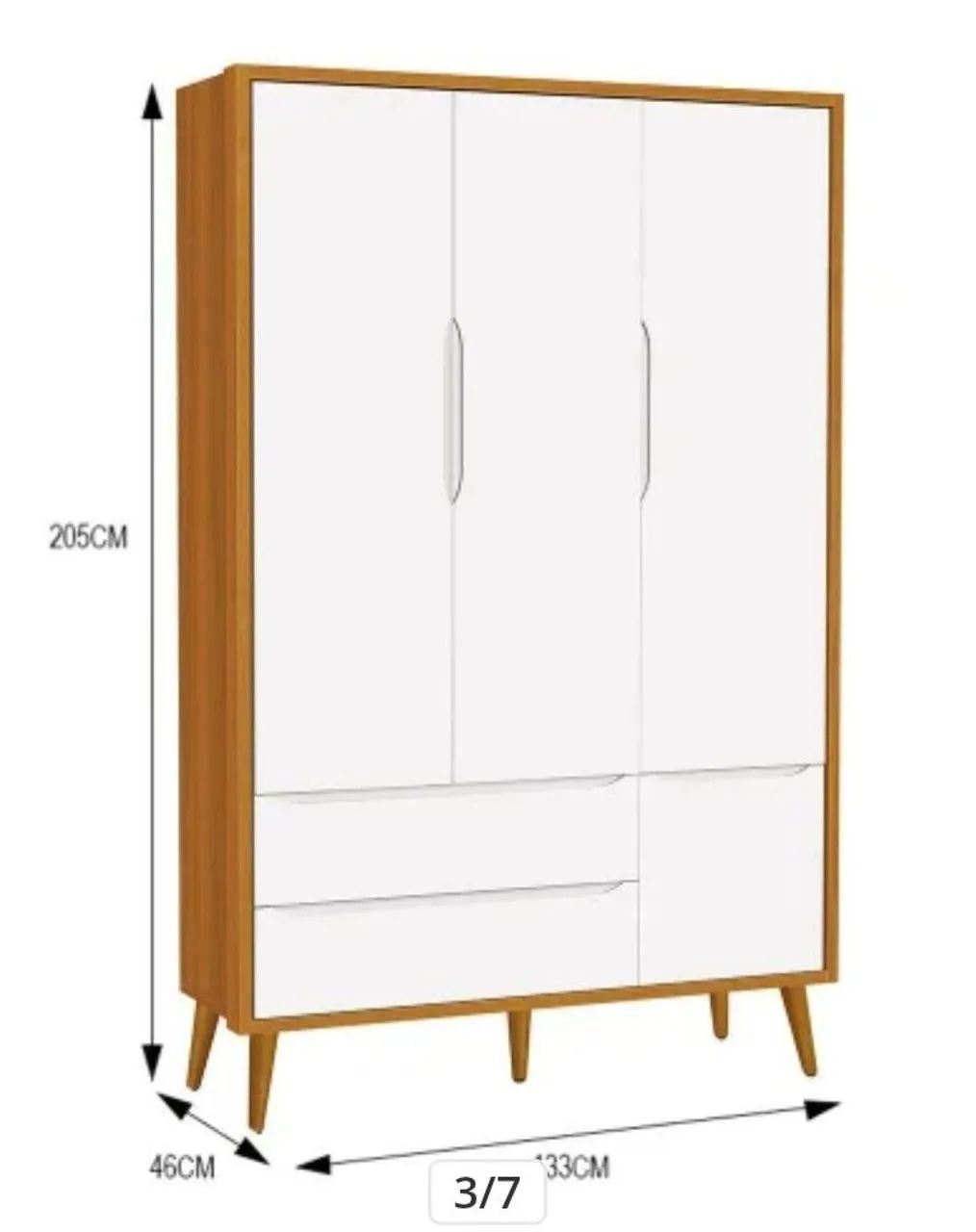 Dormitório infantil Theo retrô 3 portas, cômoda 1 porta, berço branco savana  - Foto 2