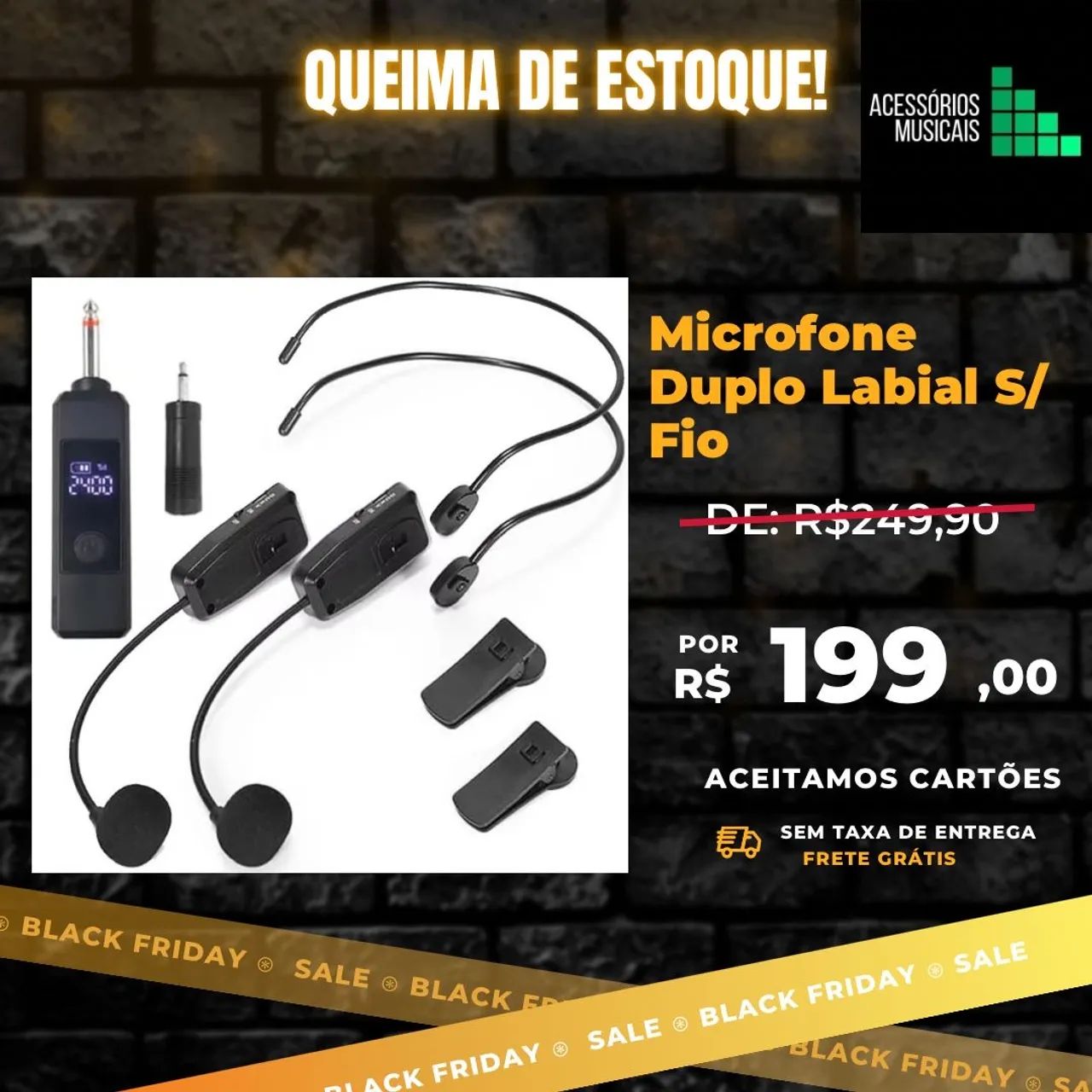 Microfone Duplo Labial