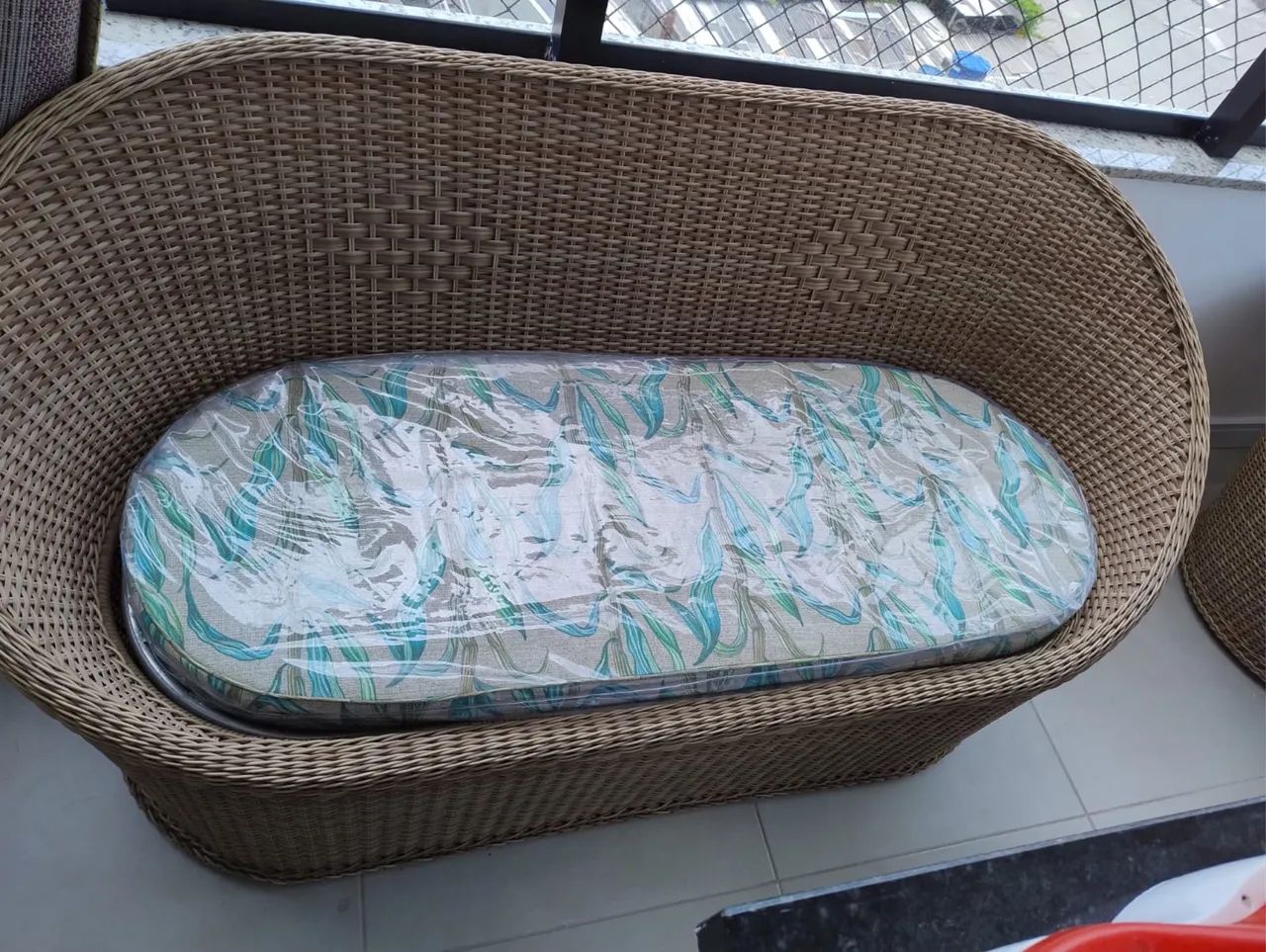 Conjunto de Varanda em Junco na cor carmim - Foto 2