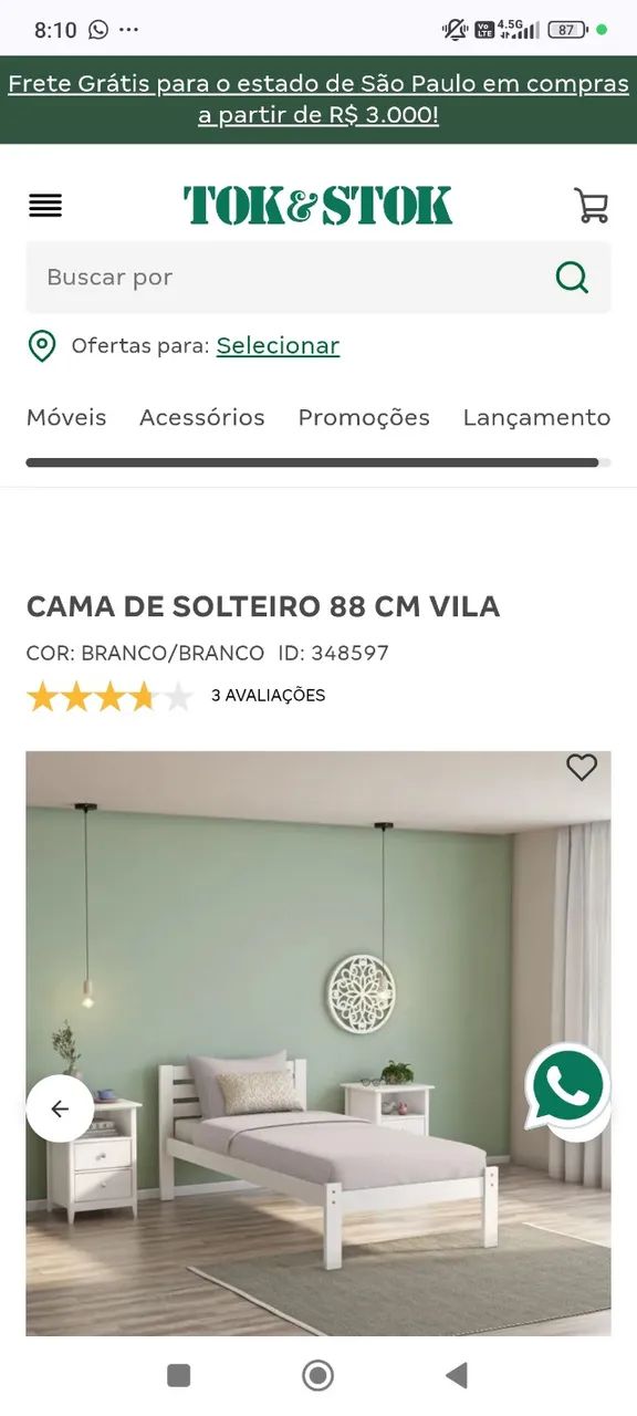 Cama solteiro Tok stok 98cm - Foto 2