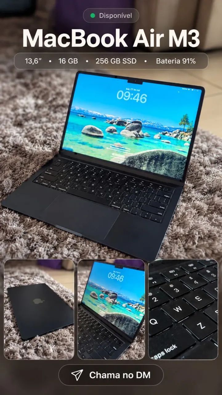 MacBook Air M3 2024 | 16 GB RAM | 256 GB SSD | 13,6 polegadas - Foto 5
