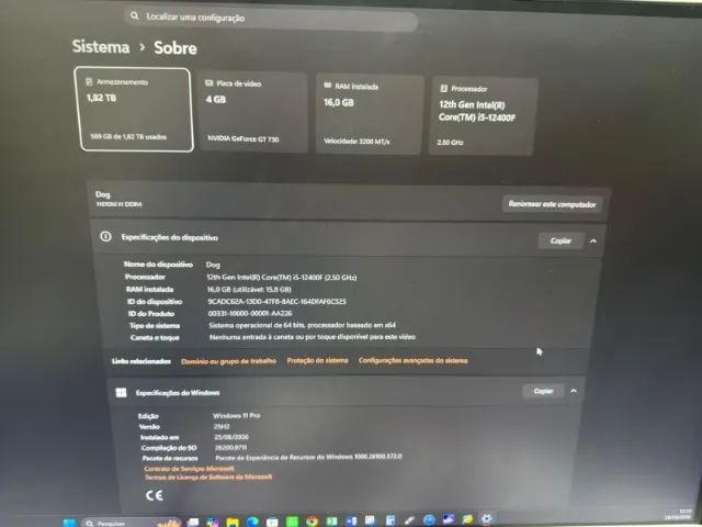 PC Gamer Intel Core i5 12ª 16RAM GF4GB SSD500 - Foto 2