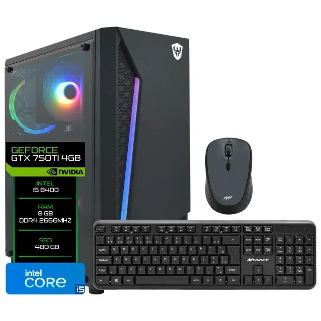 PC Gamer Completo Macrovip i5 8400 / 8GB RAM / SSD 480GB / GTX