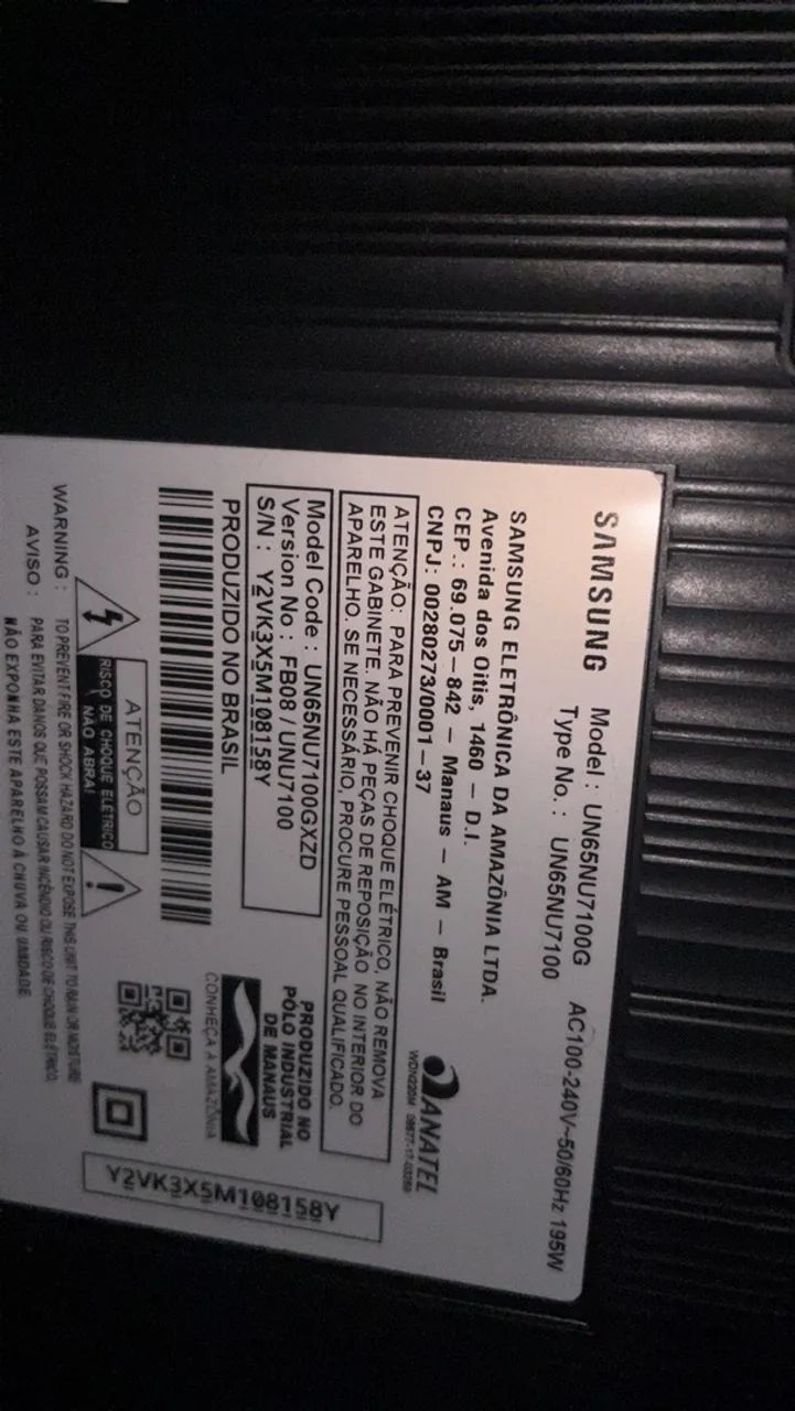 Tv Samsung 65 Polegadas Com defeito - Foto 2