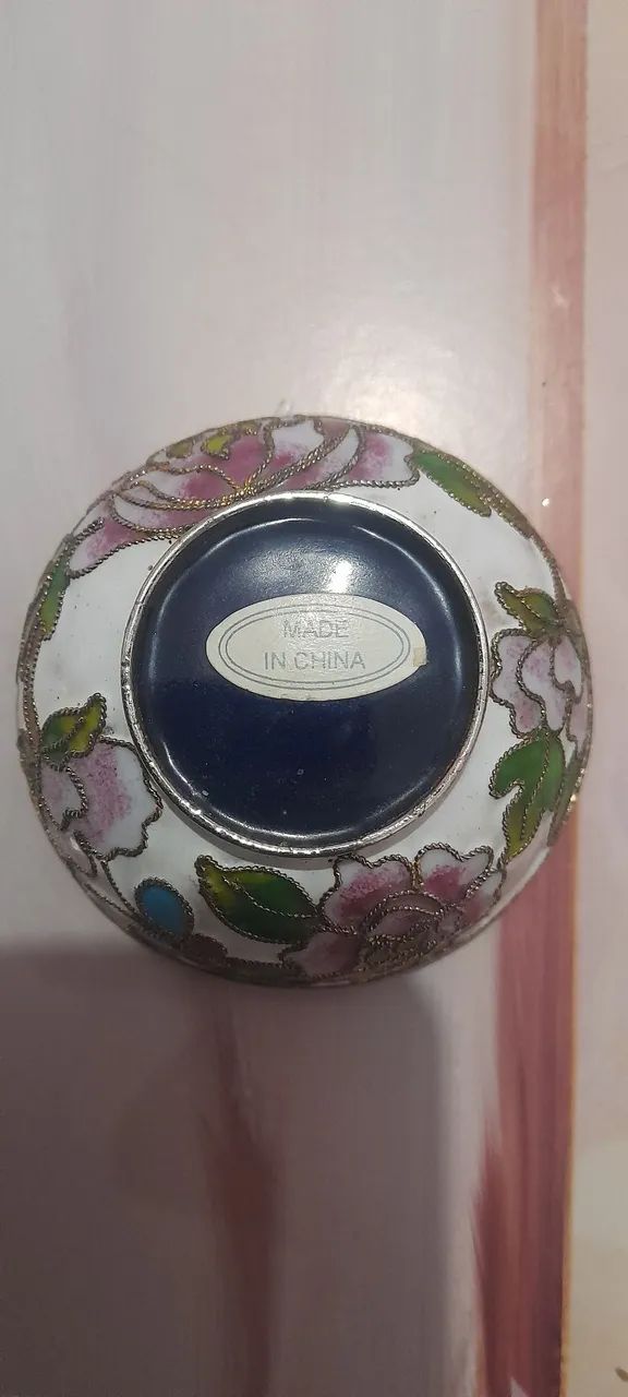 Decoração chinesa de metal esmaltada antigo - Foto 3