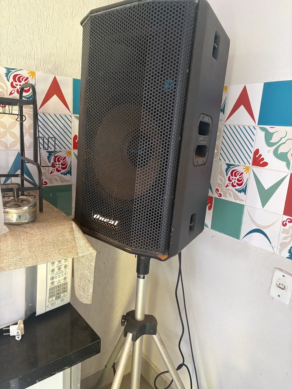 Conjunto som , controladora  + 2 caixas ativas 