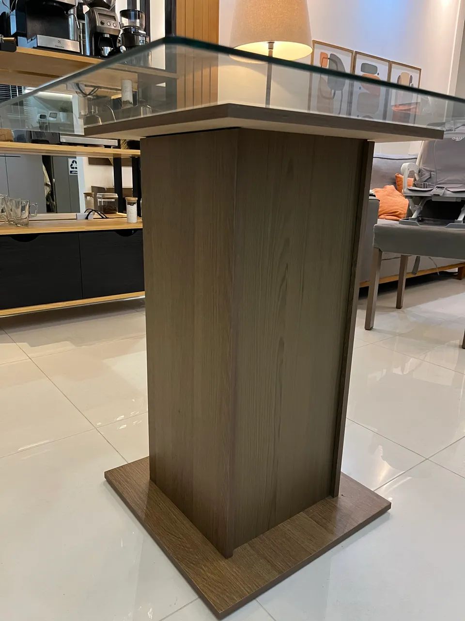 Mesa quadrada mdf e vidro 80x80 - Foto 2