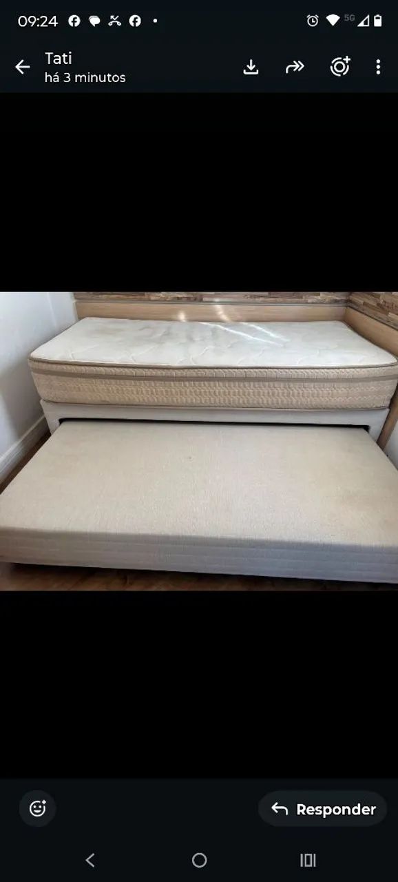 Cama bicama solteiro com 2 colchões 