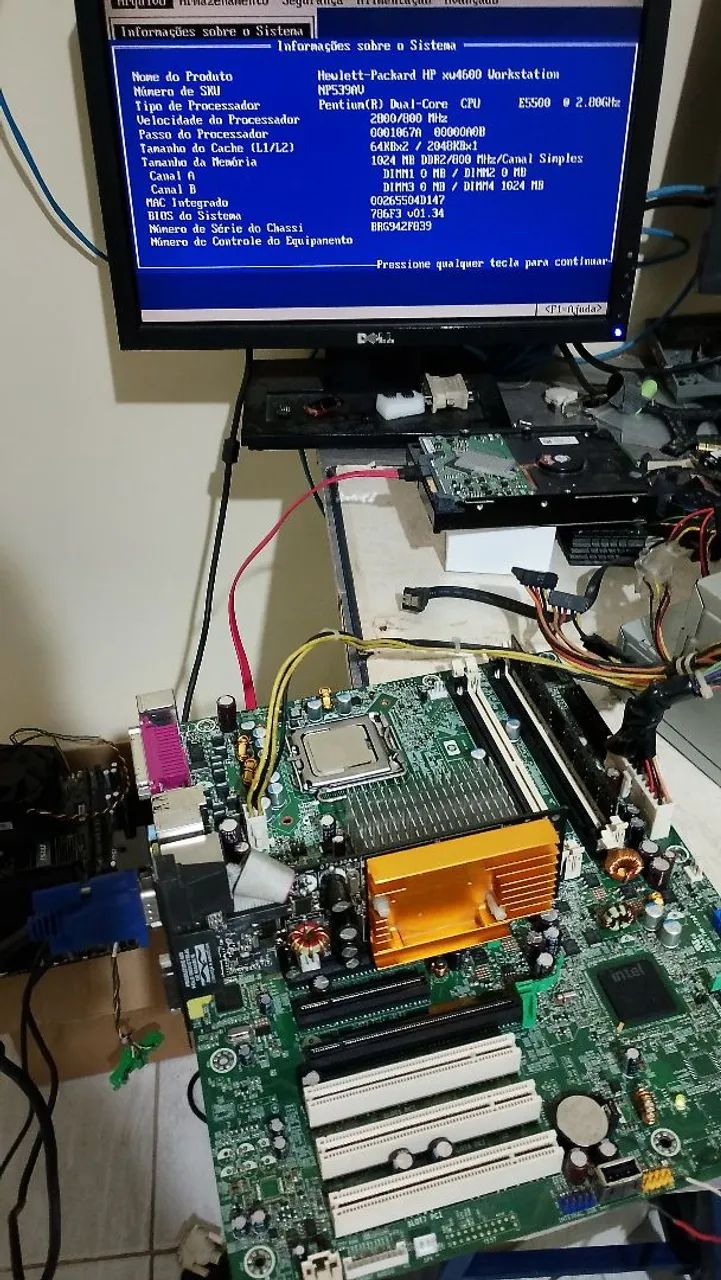 Placa Mãe 775 DDR2 x38 + Memória e processador  - Foto 5