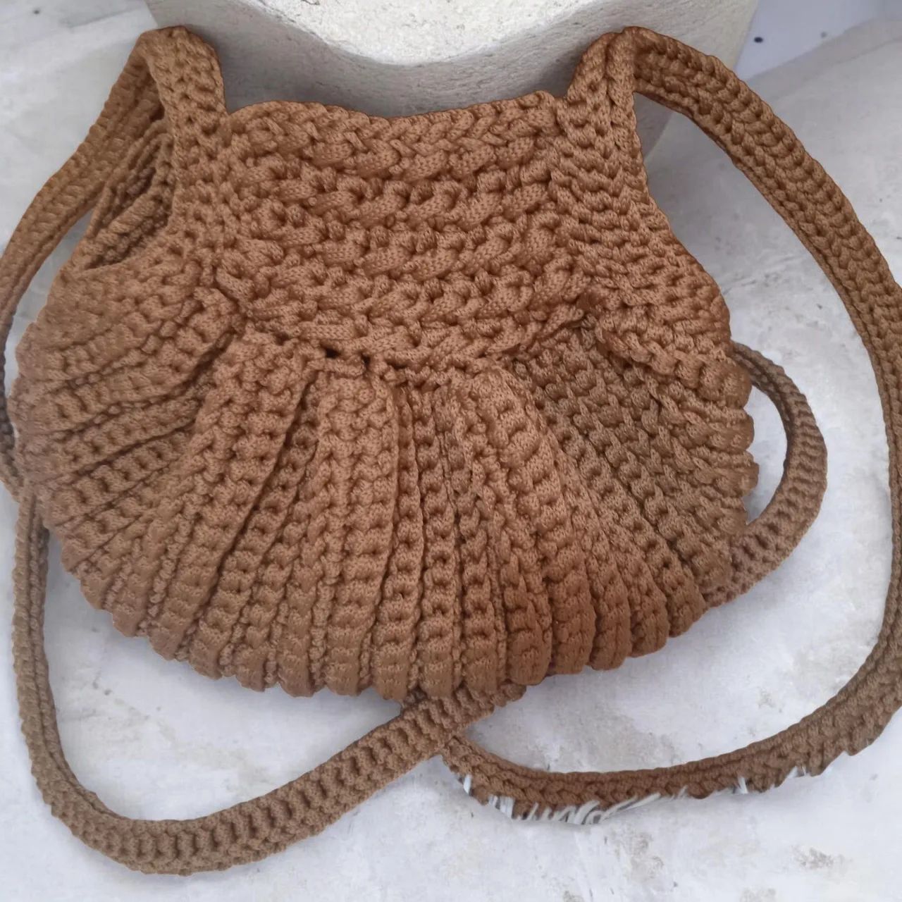 Bolsa em croche artesanal caramelo - Foto 3