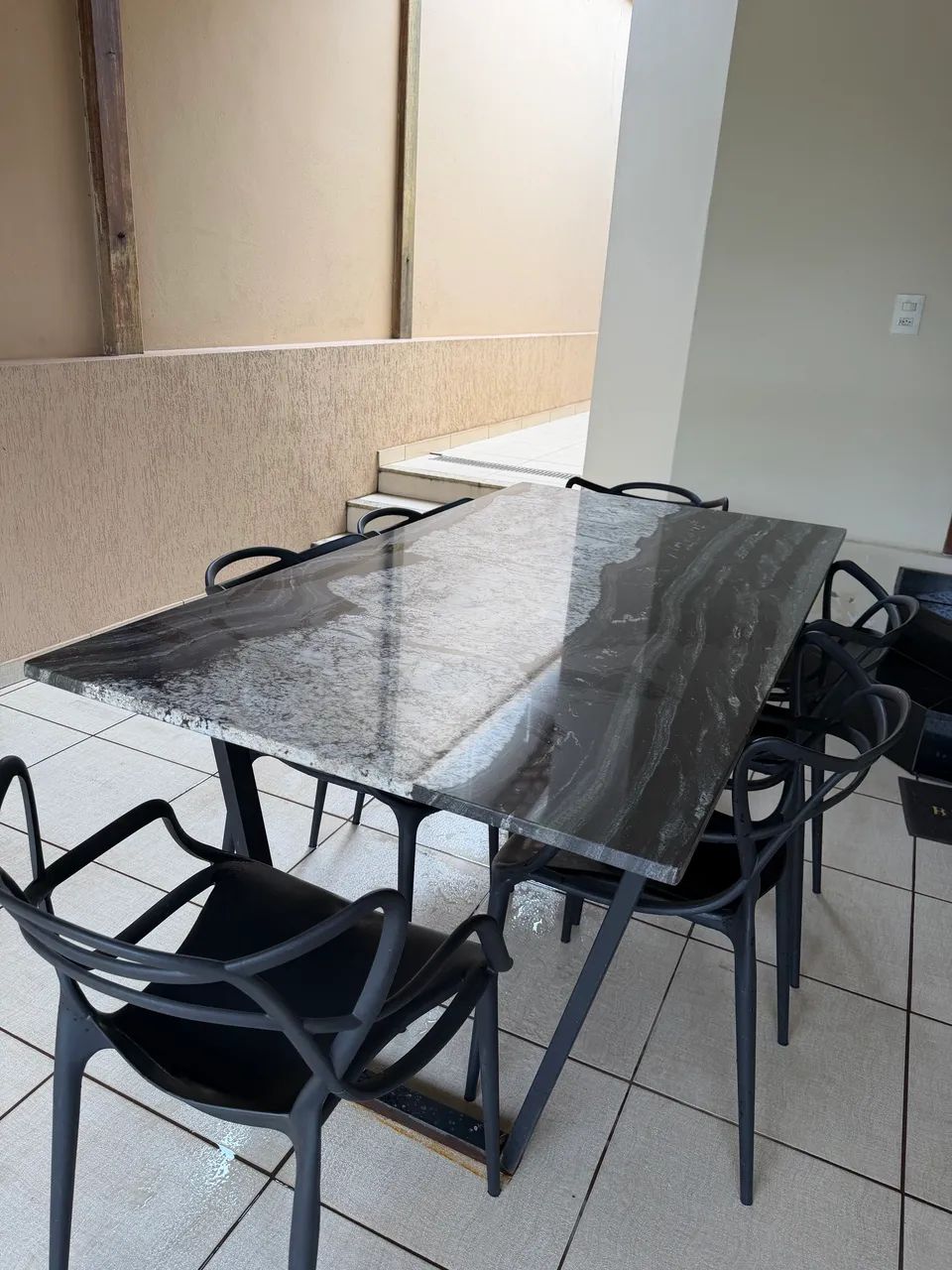 Mesa 6 lugares mármore Agata. - Foto 3