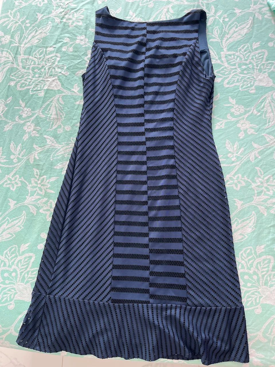 Vestido mid azul zipper zipper
