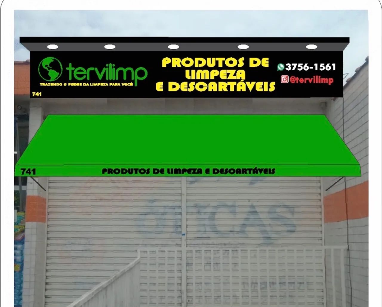 Vendo toldo e faixada