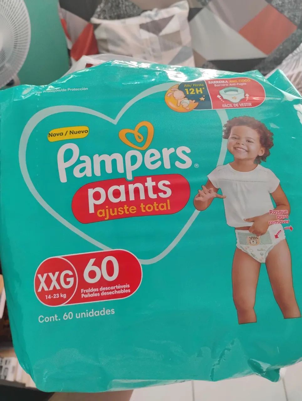 Falda Pampers pants ajuste total XXG 60 unidades 