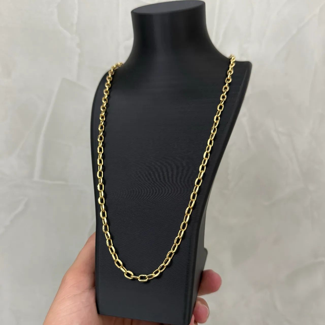 Corrente cadeado oca (Ouro 18K) - Foto 2
