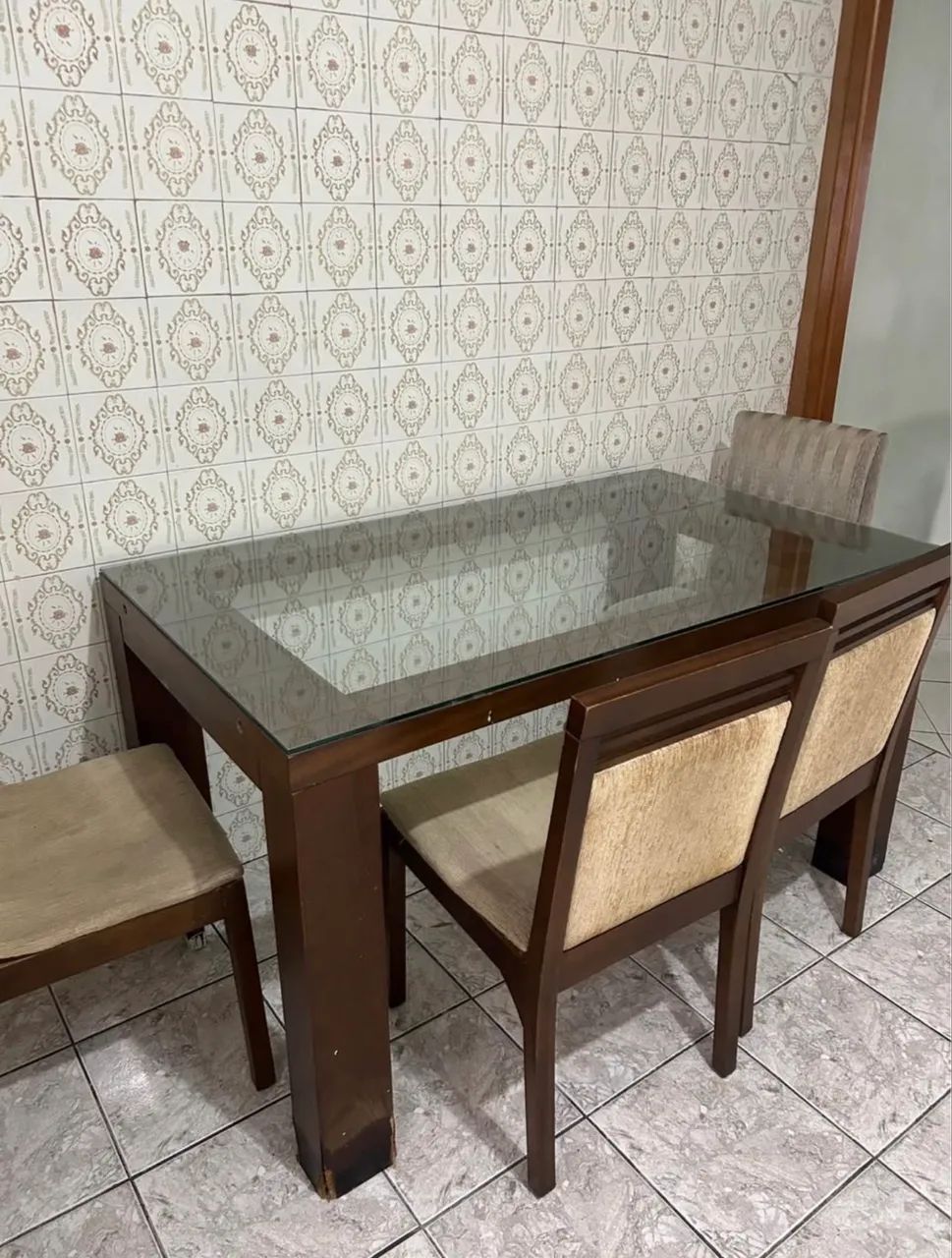 Mesa de Jantar com Tampo de Vidro - Foto 4