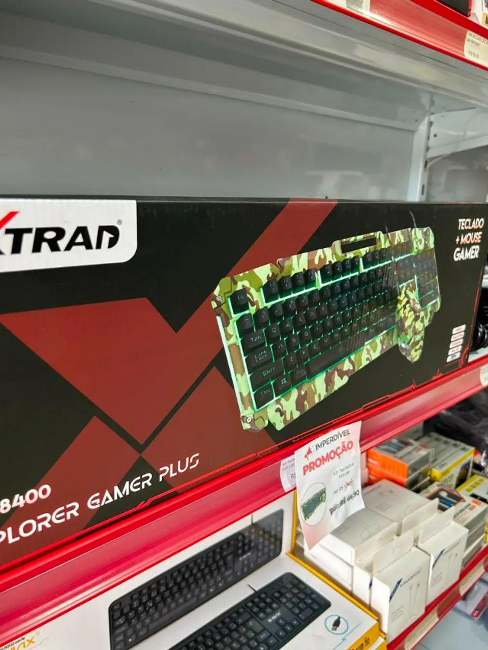 Kit Teclado e mouse com fio USB LED