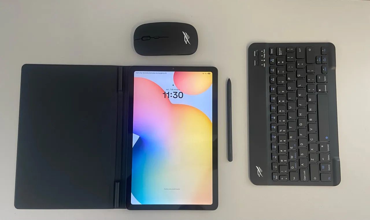 Tablet Samsung S6 Lite 128GB + Capa Caneta Mouse Teclado