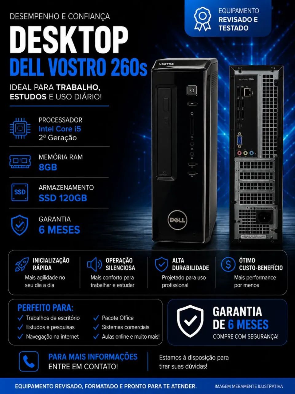 DELL Vostro 260s Win10＆Office 無線LAN 即使用可 Desktop Dell Vostro 260s i5 2 geração - Computadores e Desktops