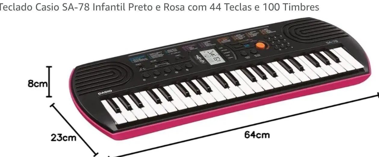 Teclado Casio SA-78 - Rosa com Preto - Foto 2
