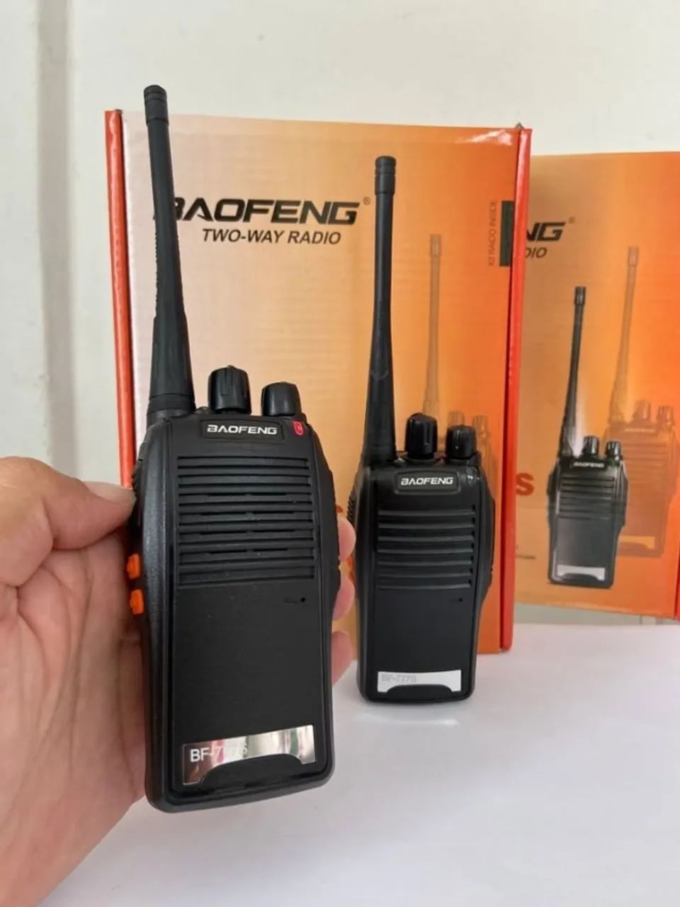 Par Rádio Comunicador Baofeng BF-777S Walkie Talkie 16 Canais Profissional