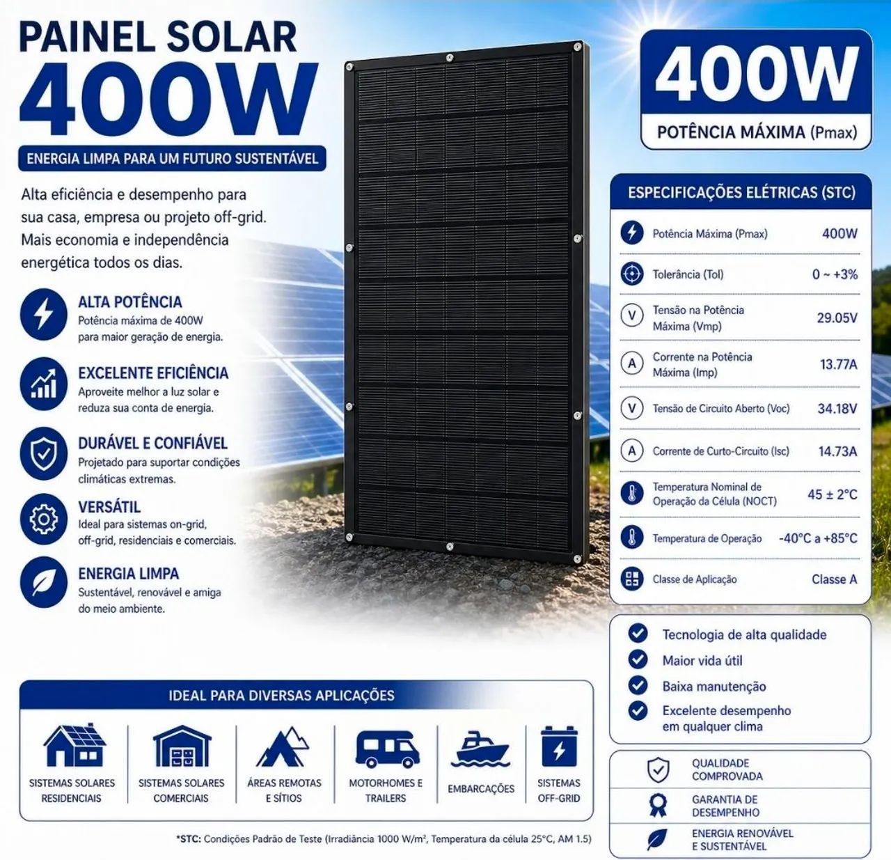 Painel Solar Flexível, Placa Solar Flexível 400 Watts 400W Hent 62.9-9684.5678