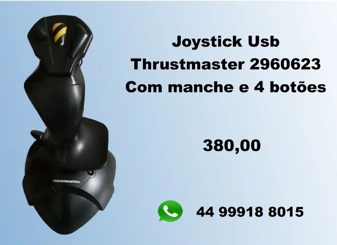 Joystick Usb Thrustmaster Para Windows 3 Eixos 4 Botões Preto - Foto 3