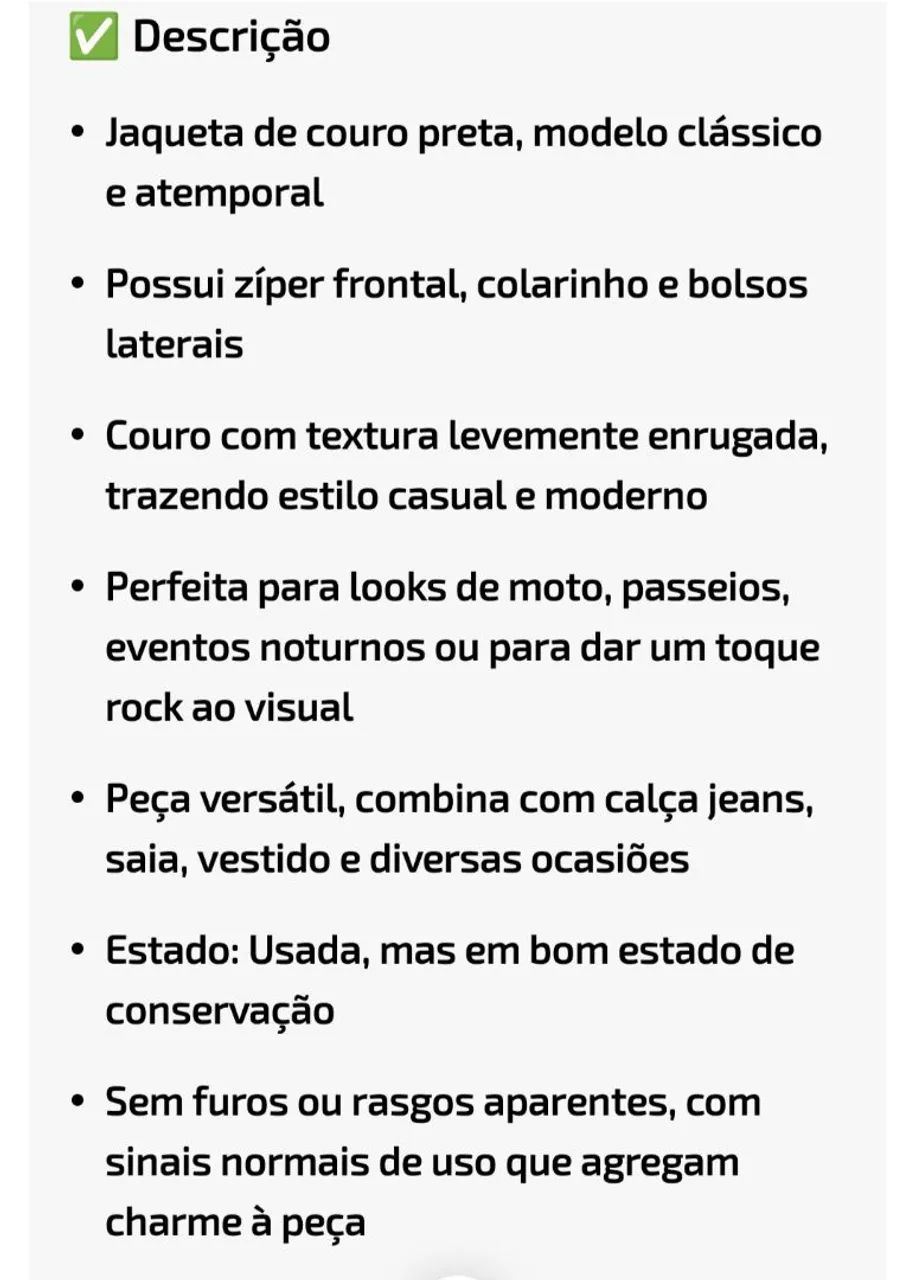 Jaqueta Feminina De Couro Ligitimo P  - Foto 5