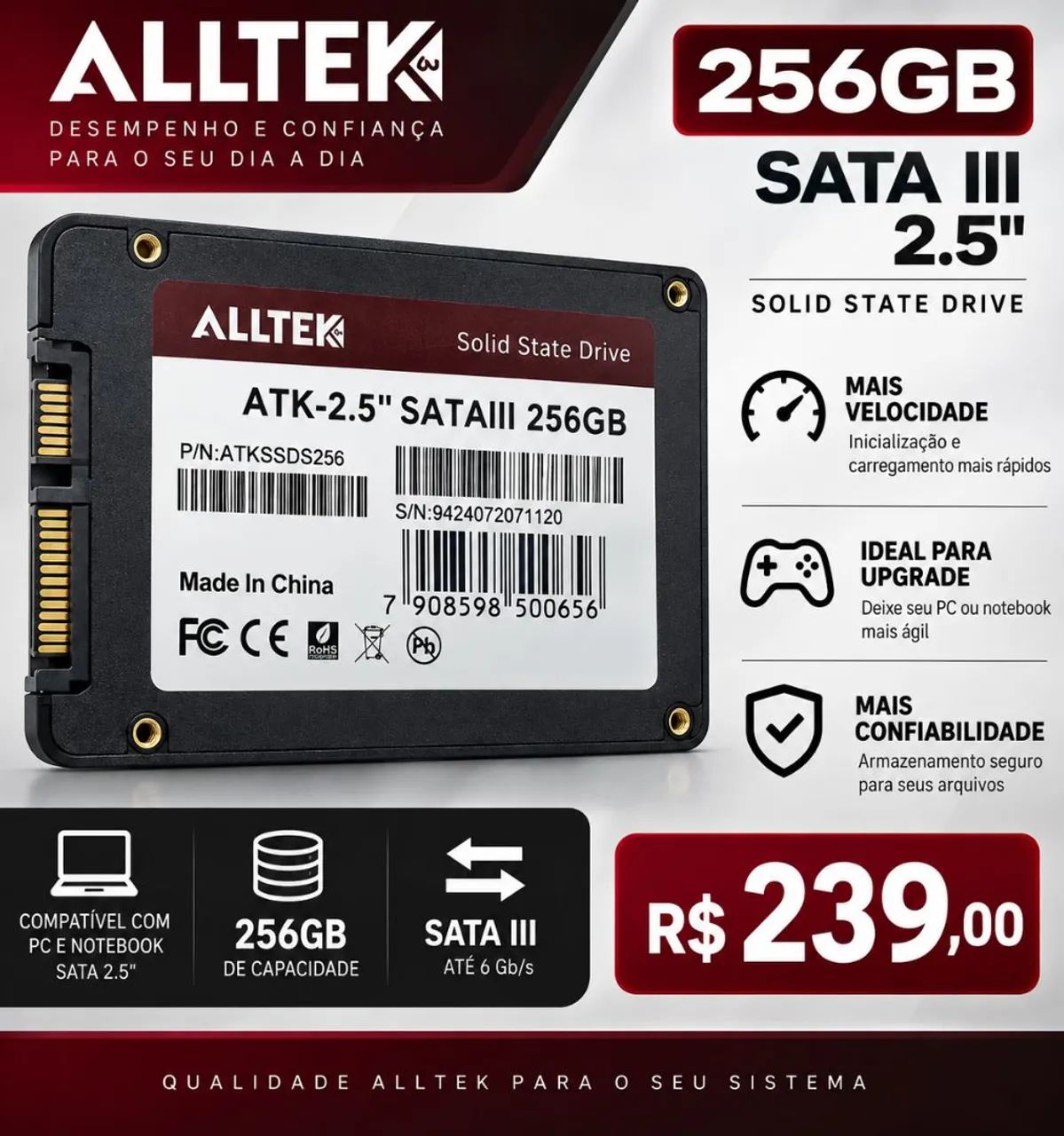 SSD  256GB SATA 3