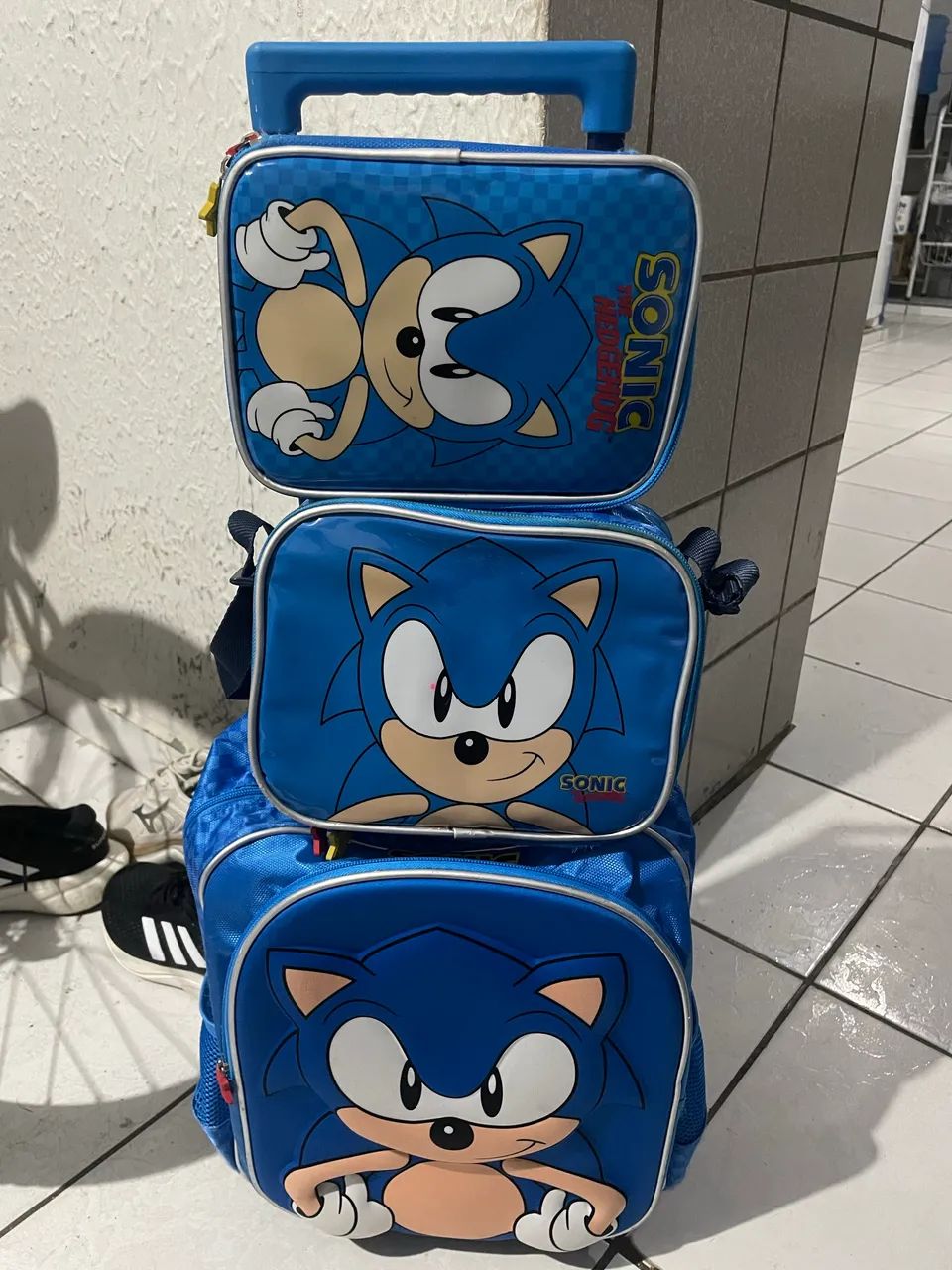 Kit mochila estojo e lancheira 