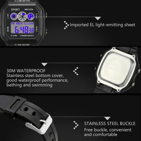 Relógio Illuminator Digital Esporte Militar LED - Foto 5