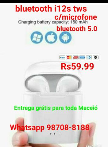 Fone bluetooth i12s tws estério