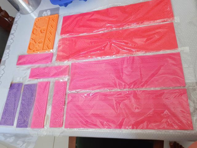 Formas, Moldes, Stencil de Silicone para Bolos e Pasta Americana