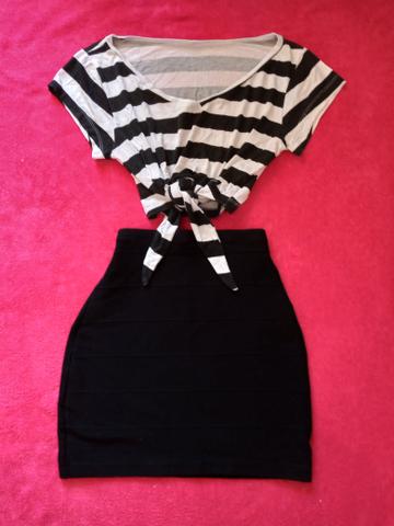 Saia de bandagem P e blusa P