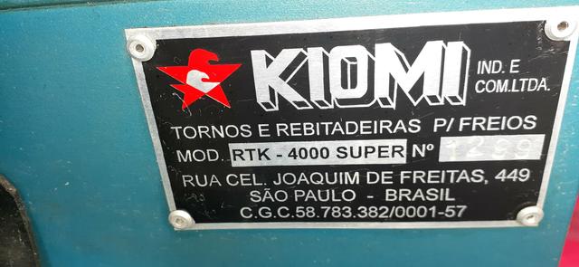 Máquina de tambor freio kiomi 4000 super .valor negociável