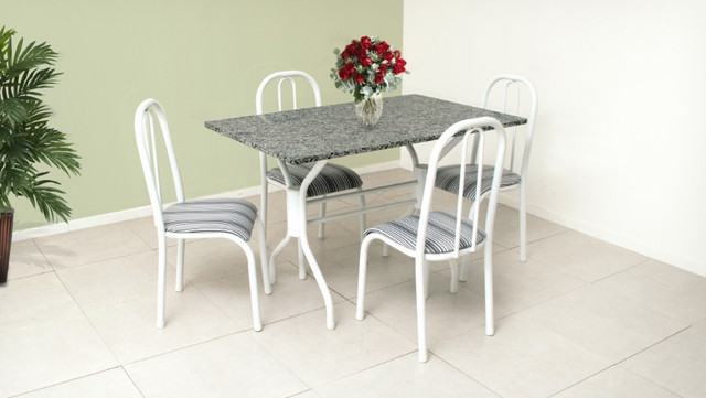 Conjunto com 4 cadeiras mesa granito = pronta entrega! - Foto 2