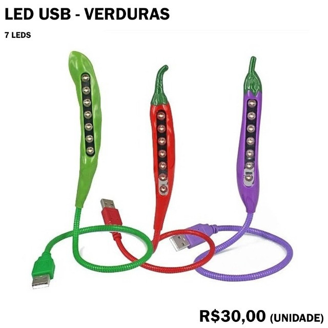 Led USB Verduras Berinjela Pimenta Vagem