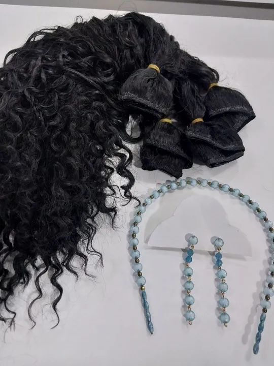 Aplique afro com acessórios,  4 telas. - Foto 2
