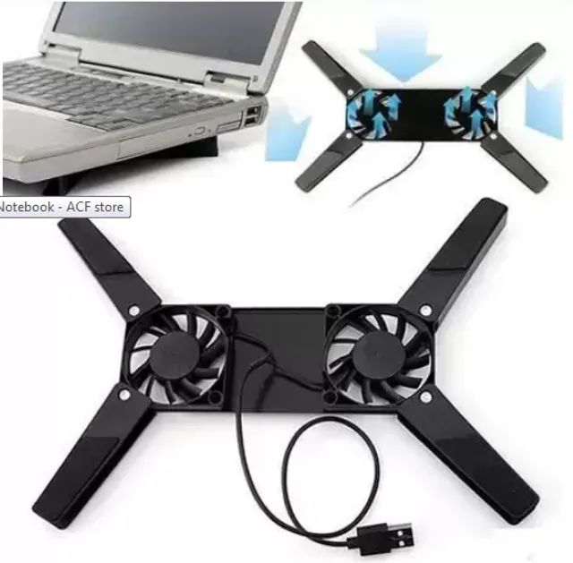 Suporte Base Notebook Com Cooler (2 Ventiladores) De Ventilação (z358) - Foto 3