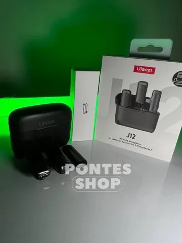 Microfone de Lapela Ulanzi J12 duplo/ disponível nas versões Tipo C e lightning