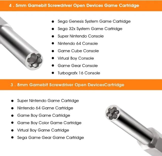 Chave Gamebit 4.5mm 3.8mm Gamebit Compatível com Super Nintendo, NES, SNES, N64 - Foto 5