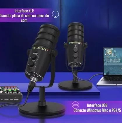 Microfone Condensador Gravação para Lives Tomate MTR-1080R - Foto 5