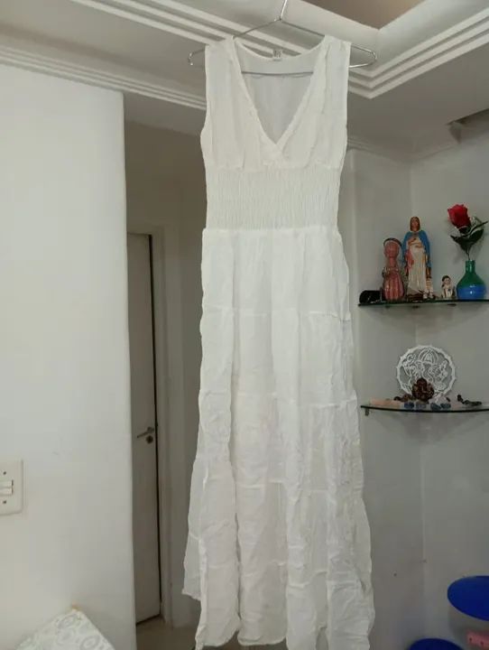 VESTIDO BRANCO ESTILO INDIANO - NOVO (ÚLTIMA PEÇA!)