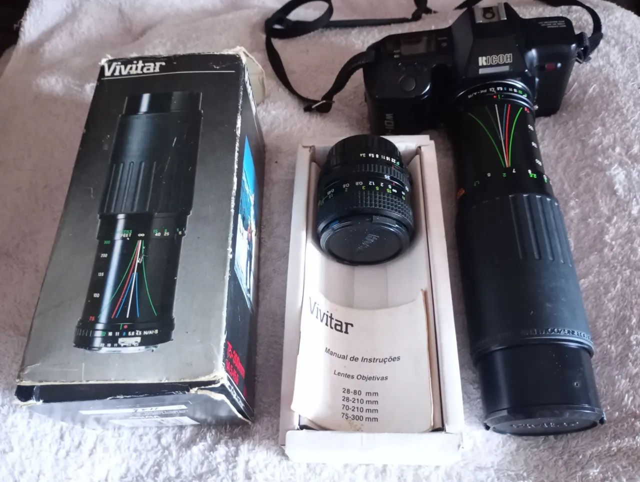 Kit câmera analógica Ricoh RX-10M+2  Lentes  raridade!