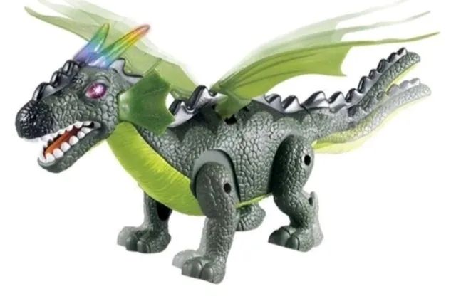 Dragão De Brinquedo 39cm Faz Som Acende Luz Mexe Asa E Cauda - Foto 2