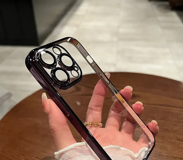 Capa de Luxo ultra fino preto rígido para iphone 15 pro max